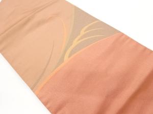 ふくれ織抽象曲線に菱模様織出し名古屋帯